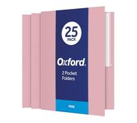 Oxford Twin Pocket dossiers, Lettre Taille, 25 par boîte Rose 1 pièce rose