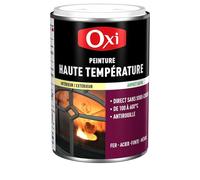 OXI - Peinture Haute Température Absolue - Noir Satin - 250ML | Peinture antirouille capable de résister jusqu'à 600 degrés - Application sur métaux soumis à une forte chaleur
