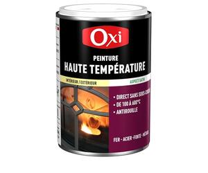 OXI - Peinture Haute Température Absolue - Noir Satin - 250ML | Peinture antirouille capable de résister jusqu'à 600 degrés - Application sur métaux soumis à une forte chaleur