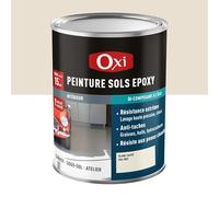 Oxi - Peinture Sol Époxy Bi-Composant - Blanc Cassé - 2 Litres | Haute résistance pour garage, béton et carrelage - Application sans sous-couche, finition satinée lessivable RAL 9001
