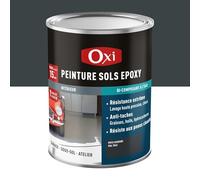 Oxi - Peinture Sol Époxy Bi-Composant - Gris Carbone - 300ML | Haute résistance pour garage, béton et carrelage - Application sans sous-couche, finition satinée lessivable RAL 7043