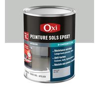 Oxi - Peinture Sol Époxy Bi-Composant - Gris Clair- 300ML | Haute résistance pour garage, béton et carrelage - Application sans sous-couche, finition satinée lessivable RAL 7035