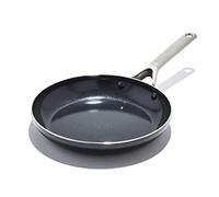 OXO Agility Series - Poêle à frire de 25,4 cm en céramique antiadhésive sans PFAS, compatible avec l'induction, bonnes adhérences, chauffage rapide et uniforme, poignée en acier inoxydable, bord sans