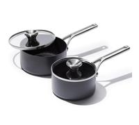 OXO Ceramic Professional set de casseroles antiadhésives avec couvercles | 16 cm / 1, 6 l et 18 cm / 2, 1 l, revêtement céramique renforcé diamant sans PFAS, compatibles induction, four 200 °C