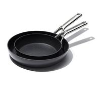 OXO Ensemble de poêles professionnelles de 20,3 cm et 25,4 cm, en céramique anodisée dure, antiadhésive, sans PFAS, en acier inoxydable, compatible avec l'induction, revêtement renforcé en diamant,