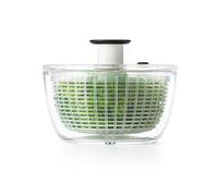 OXO Essoreuse à Salade Transparente GM Good Grips 1351680 | Pompe à une main, frein intégré, panier également utilisable comme passoire