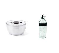 OXO Good Grips 1351580V2MLNYK Essoreuse à Salade Transparent/Blanc, Plastique, Grand & Shaker à Vinaigrette