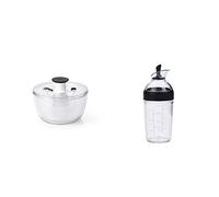 OXO Good Grips 1351680UK INOXO.1351680ML, Plastique, Transparent, Petit & 1268980MLNYK Agitateur de Vinaigrette Petit Noir, Acier Inoxydable, 250ml