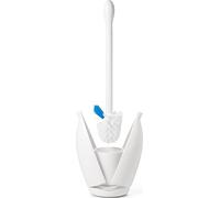 OXO Good Grips Brosse à WC avec nettoie-bord | Poils fermes pour un nettoyage efficace, manche antidérapant confortable, rangement compact