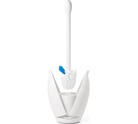 OXO Good Grips Brosse à WC avec nettoie-bord | Poils fermes pour un nettoyage efficace, manche antidérapant confortable, rangement compact