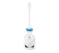 OXO Good Grips, Brosse à WC compacte Blanche avec Support, Nettoyant WC, Blanc