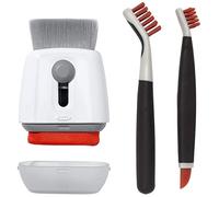 OXO Good Grips, Brosse de nettoyage 2 en 1 Sweep and Swipe pour appareils électroniques, Gris, Orange & OXO Good Grips, Ensemble de 2 brosses d'entretien multi-usages, Orange