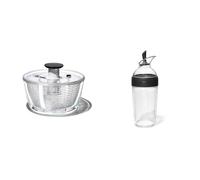 OXO Good Grips - Essoreuse à salade en verre - Transparente - 6 L & Good Grips - Shaker à vinaigrette - Shaker pour sauce salade - Bouteille transparente noire