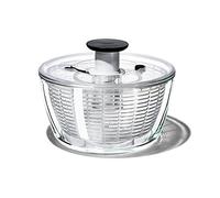OXO Good Grips - Essoreuse à salade en verre - Transparente - 6 L | Pompe utilisable d’une main, frein intégré, panier utilisable comme passoire