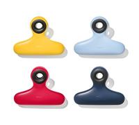OXO Good Grips Pinces magnétiques à usage intensif, 4 pièces | Aimant puissant pour un rangement facile sur le réfrigérateur, Ouverture