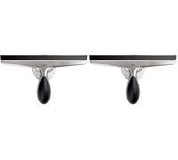 OXO Good Grips, Raclette de Nettoyage en Acier Inoxydable, Raclette de Salle de Bain pour Douche et Sol, Gris, Noir (Lot de 2)