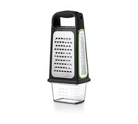 OXO Good Grips Râpe quatre faces avec zesteur et récupérateur amovibles | Surface de râpe en acier inoxydable, manche antidérapant, protège-lame pour le rangement