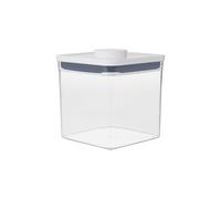 OXO POP Lot de 4 boîtes carrées courtes Transparent/blanc 2,6 l