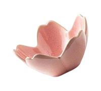 Oxxggkao Bol de rangement en céramique en forme de 2 pétales pour économiser de l'espace - Décoration de comptoir pour bijoux et essentiels - Plateau organisateur de salle de bain en céramique