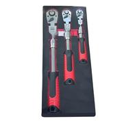 Oxxggkao Jeu de clés à cliquet avec tige extensible, tête flexible, entraînement 1/2 ", 3/8 ", 1/4 ", pour usage automobile et industriel, ensemble d ' outils réglables