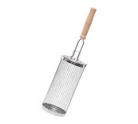 Oxxggkao Panier rotatif multifonction avec poignée ergonomique en bois et cadre en acier inoxydable pour barbecue, camping, barbecue
