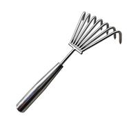 Oxxggkao Râteaux d'extérieur à 2/3/5/7 dents avec poignée incurvée pour une utilisation confortable dans les parterres de fleurs, les parterres de légumes et les zones sablonneuses, fourche de jardin