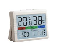 Oxxggkao Thermomètre d'intérieur alimenté par USB - Hygromètre - Calendrier - Pour salon, chambre à coucher et chambre d'enfant - Détecteurs d'humidité