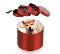 OXYEFEI Grinder Moulin à Herbes Personnalisér photo gravure 4,8cm Herb Grinder en Aluminium avec Bac à Pollen et Grattoir 4 Piece Grinders pour Épices, Aromates, Condiments et Café (rouge)