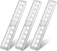 OxyLED Lampe Detecteur de Mouvement Interieur, Lampe A Pile 3PCS 6000K Auto ON/OFF Lampe Led Sans Fil Avec Bande Magnétique Barre Lumiere Escalier Led pour Veilleuse Cuisine Escalier Couloir