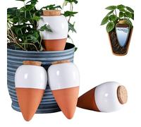 Oyas A Planter Terre Cuite, Lot de 4 Ollas Arrosage Automatique et Ecologique pour Plante d'Intérieur et d'Extérieur, Cône en Argile d’arrosage, Oyas a Enterrer Terracotta