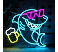 OYCGZV Hai Néon Signe Néon en Forme de Requin pour Mur - Signe USB à Luminosité Variable pour Bar à Bière, Salon, Pub, Chambre à Coucher, Restaurant, Espace Masculin, Boutique, Zone de Jeu, Fête