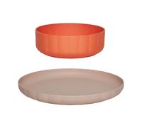 OYOY Assiette & bol Pullo 2 pièces Rose-apricot