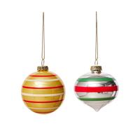 OYOY Boule en verre Christmas Mushroom No. 3. lot de 2 Multi