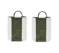 OYOY Panier de rangement Kara small Ø18x22 cm 2 pièces Dark Green