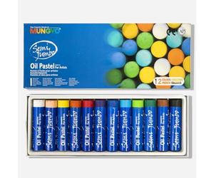 OZ 34059 Pastel Huile Mungyo Pigmentati on Extra-fine Texture Onctueuse Pouvoir Couvrant 70mm Diamètre 18mm Lot de 12 Assorties