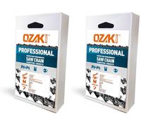 OZAKI - Chaîne Tronçonneuse 0,325" - Jauge 1,6 mm (0,63") - Profil de Gouge Semi-Carré - 68 Entraîneurs - 45 cm (Lot de 2)