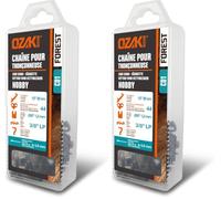 OZAKI - Chaîne Tronçonneuse .3/8" LP (Low Profile) - Jauge 1,3 mm (0,50") - Profil de Gouge Semi-Carré - 44 Entraîneurs (Lot de 2)