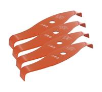 OZAKI - Lame 2 Dents Pour Débroussailleuse - Spéciale Ronces - Profil Courbe Réduisant le Bruit - Lame Orange Haute Visibilité - Largeur de Coupe : 315 mm - Epaisseur 3 mm - Alésage : 20 mm (Lot de 4)