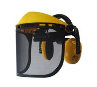 OZAKI - Visière De Protection Grillagée Pro & Casque Anti Bruit Intégré - Modèle Professionnel - Extra Large - Classe F 45m/s - Débroussailleuse & Bricolage