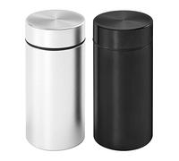 OZCHIN Bocal de rangement portable en aluminium étanche aux odeurs pour épices, café et thé, 80 ml (argent et noir)