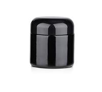 OZCHIN Récipient en verre avec couvercle hermétique pour cuisine, récipient de protection UV pour café, thé, contenant d'épices avec bouchon à vis étanche aux odeurs (Noir, 100 ml)