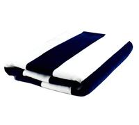 OZINCI Grande serviette de plage, piscine, cabane de plage, rayée d'un côté en tissu éponge et d'un côté en velours 81,3 x 177,8 cm, bleu blanc (1 pièce)