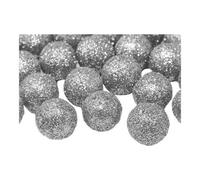 P&D Lot de 25 boules décoratives à paillettes argentées 2 cm