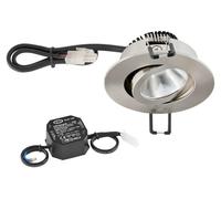 P-LED plafonnier encastré 230V rond acier inoxydable PC20N61302
