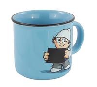 p:os 33825 - Mainzelmännchen Tasse avec Effet de Changement de Couleur en Bleu, Tasse pour Enfants en Porcelaine, capacité d'environ 180 ML, pour Boissons Chaudes et Froides