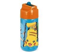 P:os 34251 Gourde Pokémon pour enfants, avec paille intégrée, capacité de 430 ml, anti-fuite, pour l'école, le sport et les loisirs