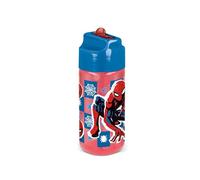 p:os 35682 - Gourde Spiderman pour enfants avec paille intégrée, récipient d'une contenance d'environ 430 ml, idéal pour les boissons froides