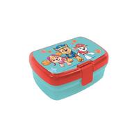 p:os - Boîte à Pain Paw Patrol Bleue pour Enfants avec Compartiment, Boîte à Déjeuner Plastique Fermeture à Clip pour Jardin d'Enfants, École et Loisirs