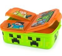 p:os POS P:os 33168 Boîte à Sandwich, pour garçons et Filles, avec Motif Minecraft, Comprend 3 Compartiments avec Fermeture à Clip, Dimensions : Environ 14 x 18,5 x 5,5 cm, sans BPA ni phtalates