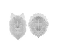 P Prettyia 2pcs Loup et Lion Moules de Moulage en Résine Clair Moules en Silicone pour Les Bijoux de Bricolage Artisanat Faisant La Maison Décoration Ornements C